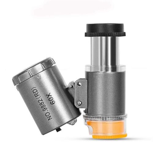 60x Mini Microscope De Poche Bijoutiers Loupe D¿?il Avec Led Uv Lumière Loupe Portable Pour Bijou