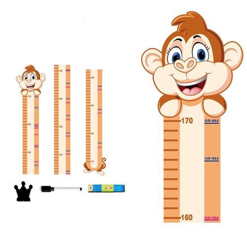 Autocollants Muraux Animaux De Dessin Animé Lion Singe Hibou Tigre Mesure De La Hauteur Pour Les Chambres D'Enfants Tableau De Croissance Décor De Chambre D'Enfant Règle D'Art Murale