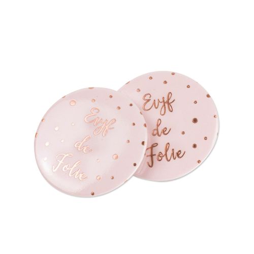 8 Badges Evjf De Folie Dorure Rose Gold 5 Cm