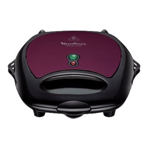 Moulinex SJ615612 Break Time - Croque-gaufres - 700 Watt - noir / prune