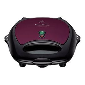Moulinex SJ615612 Break Time - Croque-gaufres - 700 Watt - noir / prune