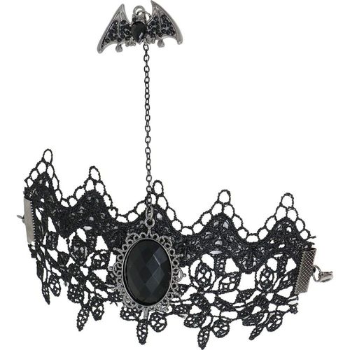 Bracelet Brodé Dentelle Bague Chauve-Souris Femme