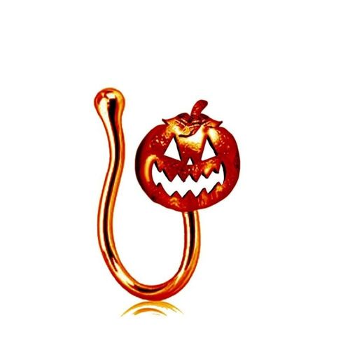 Piercing Nez Citrouille Effrayante Orange Adulte
