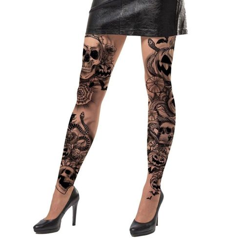 Paire De Collants Tatouages Gothiques Femme
