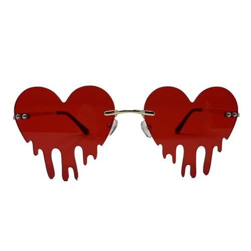 Paire De Lunettes Coeur Sang Coulant Rouge Adulte