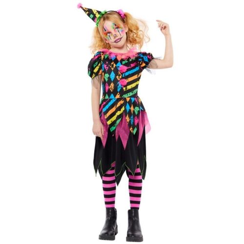 Déguisement Clown Fluo Horreur Folie Fille