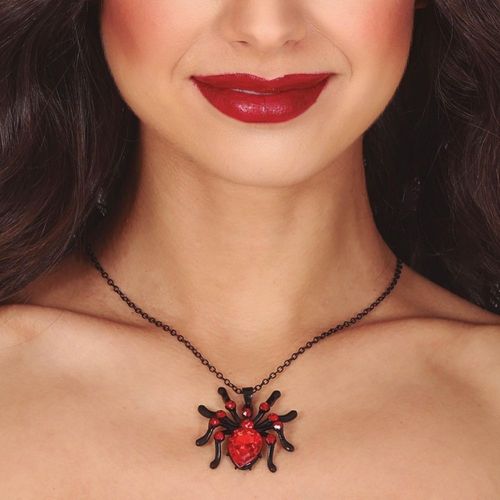 Collier Chaine Pendentif Araignée Rubis 6m Femme