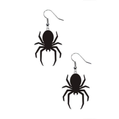 Boucles Oreilles Pendentif Araignée Noir Femme