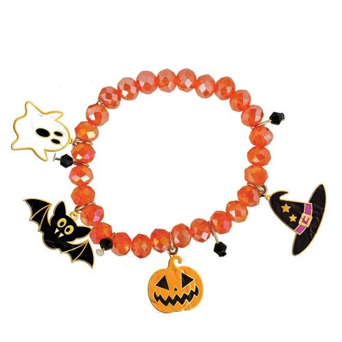 Bracelet Fantaisie Facettes Halloween Pvc Orange