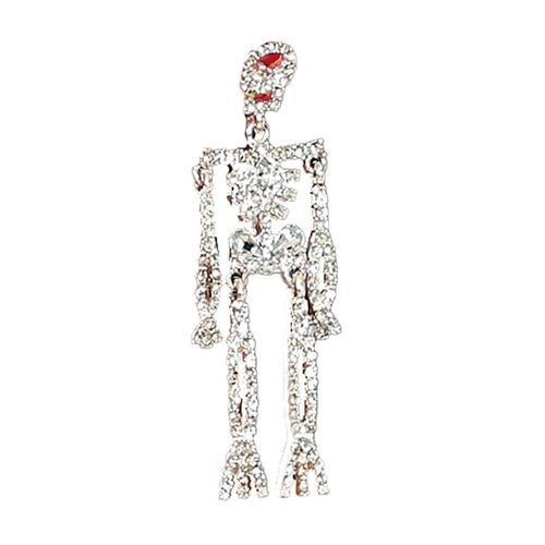 Boucles Oreilles Pendentif Squelette Argent Femme
