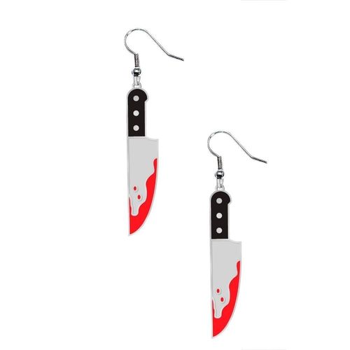 Boucles Oreilles Pendentif Couteaux Sang Femme
