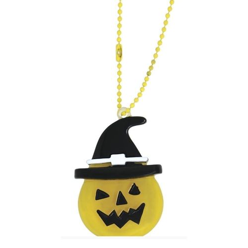 Collier Fantaisie Pendentif Citrouille Sorcière Led