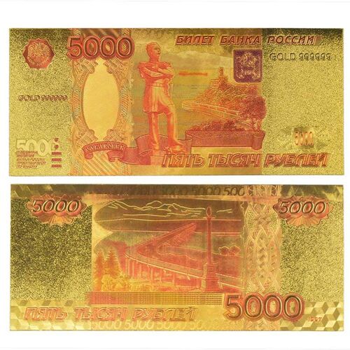 Billet Or Russie Colorise De 5000 Roubles