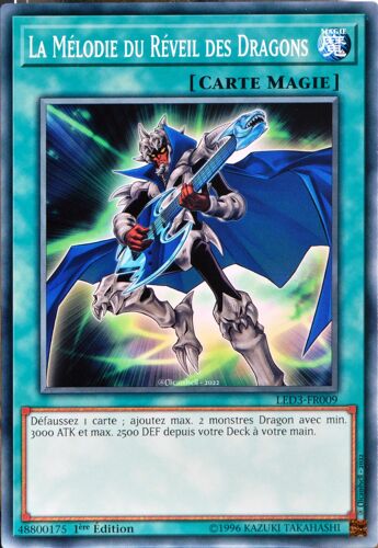 Carte Yu-Gi-Oh Led3-Fr009 La Mélodie Du Réveil Des Dragons Commune Neuf Fr