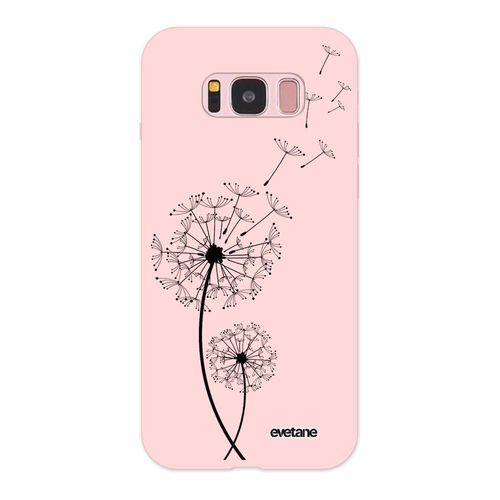 Coque Samsung Galaxy S8 Silicone Liquide Douce Rose Pâle Pissenlit Ecriture Tendance Et Design Evetane