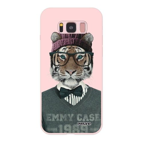 Coque Samsung Galaxy S8 Silicone Liquide Douce Rose Pâle Tigre Fashion Ecriture Tendance Et Design Evetane