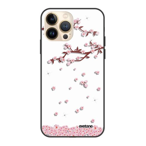Coque Iphone 13 Pro Coque Soft Touch Glossy Chute De Fleurs Design Evetane