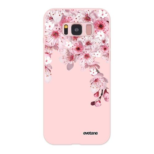 Coque Samsung Galaxy S8 Silicone Liquide Douce Rose Pâle Cerisier Ecriture Tendance Et Design Evetane