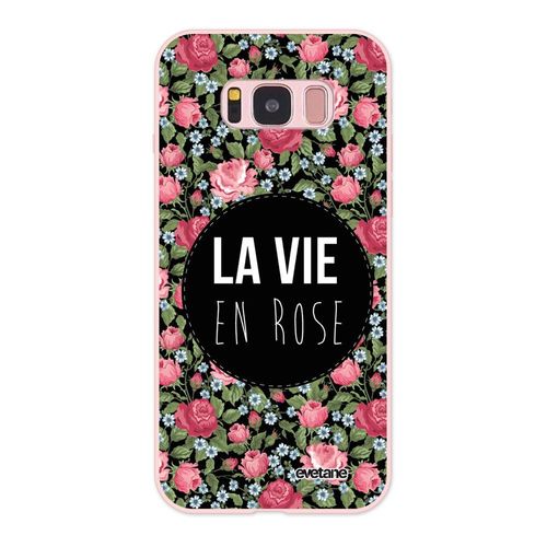 Coque Samsung Galaxy S8 Silicone Liquide Douce Rose Pâle La Vie En Rose Ecriture Tendance Et Design Evetane