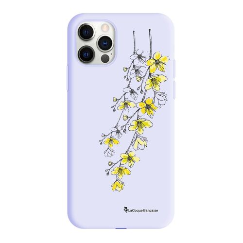 Coque iPhone 12/12 Pro Silicone Liquide Douce lilas Fleurs Cerisiers La Coque Francaise.