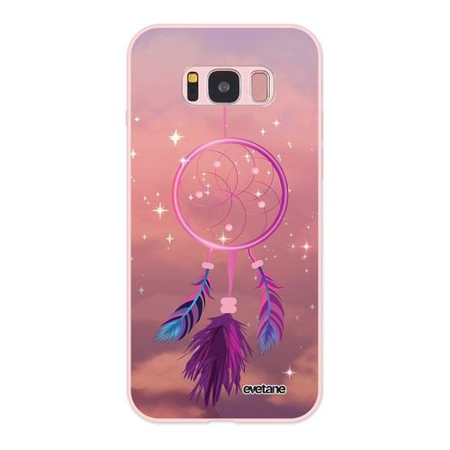 Coque Samsung Galaxy S8 Silicone Liquide Douce Rose Pâle Attrape Rêve Rose Ecriture Tendance Et Design Evetane