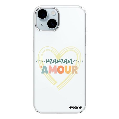 Coque Iphone 15 360 Intégrale Transparente Maman D'amour Tendance Evetane.