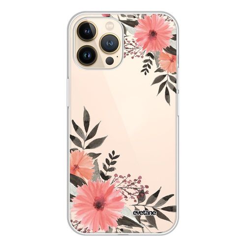 Coque Iphone 13 Pro 360 Intégrale Transparente Fleurs Roses Tendance Evetane.