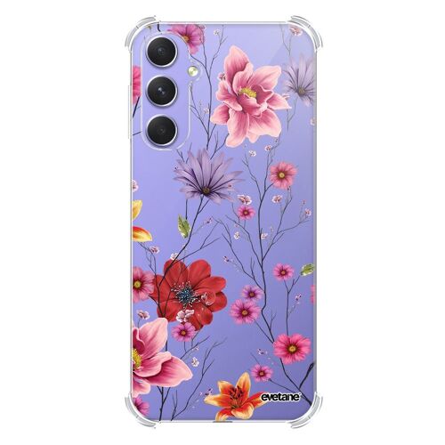 Coque Coque Samsung Galaxy A54 Silicone Antichocs Solides Coins Renforcés Protection Housse Transparente Fleurs Multicolores Evetane