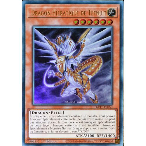 Carte Yu-Gi-Oh Gftp-Fr050 Dragon Hiératique De Tefnuit Ultra Rare Neuf Fr