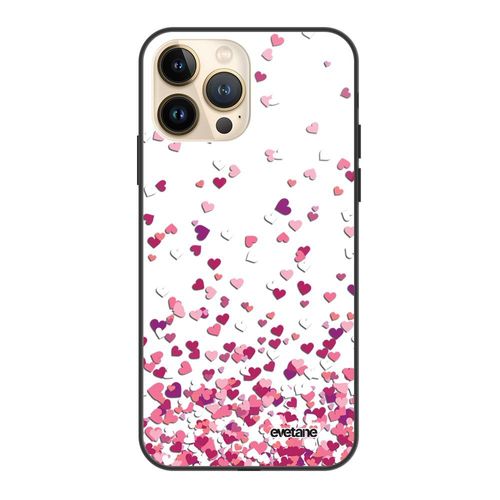 Coque Iphone 13 Pro Coque Soft Touch Glossy Confettis De Coeur Design Evetane