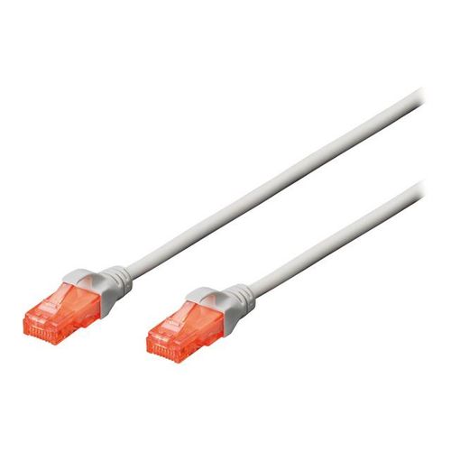 DIGITUS Professional - Cordon de raccordement - RJ-45 (M) pour RJ-45 (M) - 50 cm - UTP - CAT 6 - démarré, sans crochet - gris