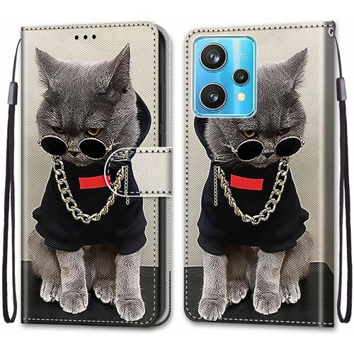 Coque Pour Oppo Realme 9 Pro Plus / 9 Pro+, Etui En Cuir Pu Portefeuille Housse Coque Avec 360 Degres Silicone Protection Cover Cuir Pochette Magnetique Und Flip Bequille (Chats 3)