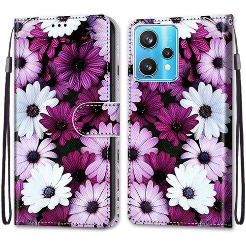 Coque Pour Oppo Realme 9 Pro Plus / 9 Pro+, Etui En Cuir Pu Portefeuille Housse Coque Avec 360 Degres Silicone Protection Cover Cuir Pochette Magnetique Und Flip Bequille (Fleur 2)