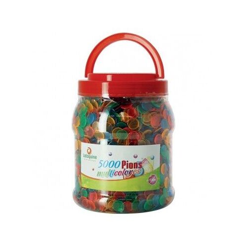 Boite De 5000 Pions De Marquage Pour Loto Bingo Jeton Multicolores Flashy 15 Mm