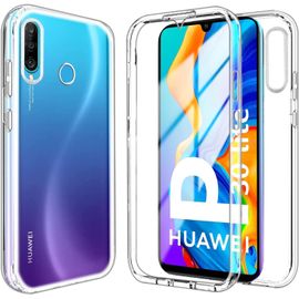 LORANKA-Coque Antichoc Housse avec Protège-écran Cover 360 Protection Etui Robuste Double Face Transparent Bumper Case Intégrale pour Huawei P30 Lite -Clear