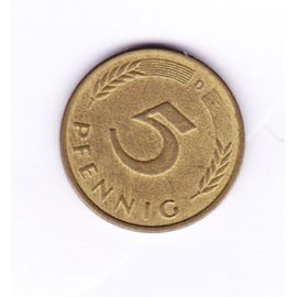 Piece De 5 Pfennigs, Allemagne, 1989