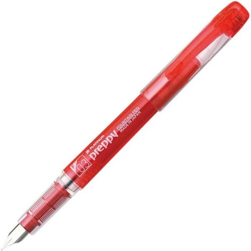Stylo Plume - Plume Fine - 0,3mm - Rouge - Rechargeable - Platinium - Preppy