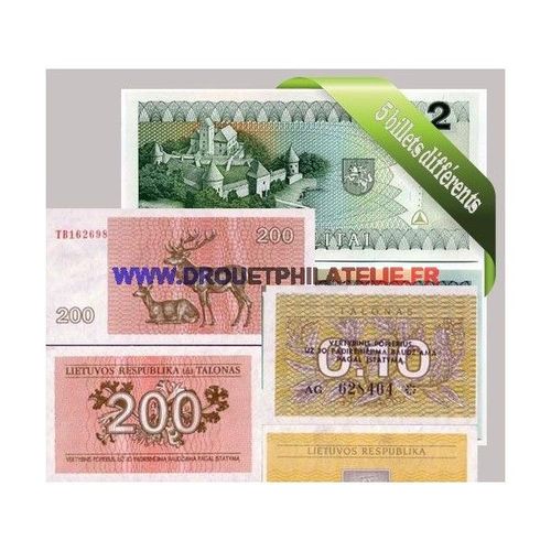 Lituanie 5 Billets De Banque