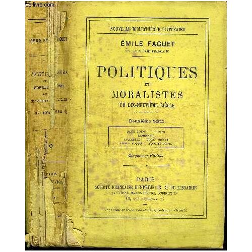 Politiques Et Moralistes Du 19e Siecle - 2eme Serie - Saint-Simon, Fourier, Lamennais, Ballanche, Adgar, Quinet, Victor Cousin, Auguste Comte