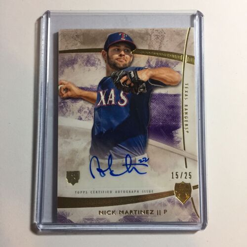 Carte Rare Autographe Trading Card De 2014 Baseball Mlb Nick Martinez Texas Rangers Numéro 15/25