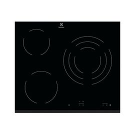 Electrolux EHV6232FOK - Vitrocéramique - 3 plaques de cuisson - Niche - largeur : 56 cm - profondeur : 49 cm - noir - avec avant biseauté - noir