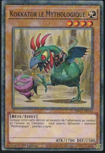 Carte Yu-Gi-Oh - Kokkator Le Mythologique - Hac1-Fr142 - Starfoil - Arsenal Mysterieux - Chapitre 1