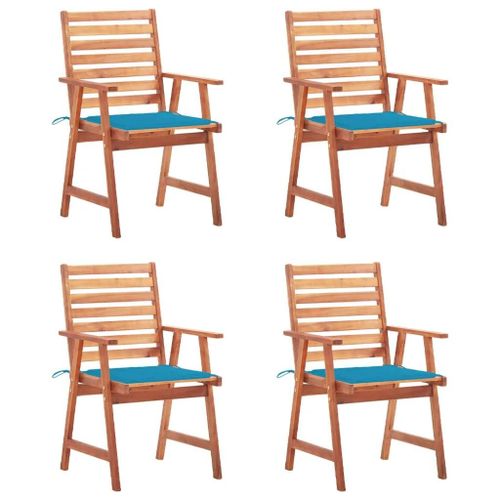 Prolenta Premium - Chaises À Manger D'extérieur Lot De 4 Et Coussins Acacia Massif