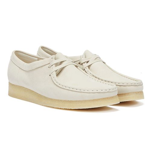 Clarks Wallabee Suede Tassel Chaussures Blanches Pour