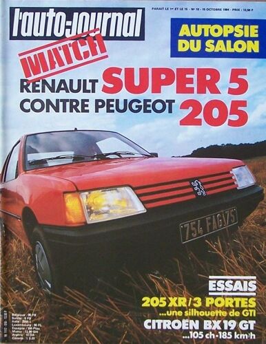 L'auto Journal 18 1984 Super 5 Peugeot 205 Salon Citroen Bx 19 Gt