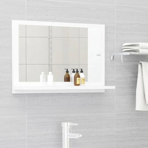 Prolenta Premium - Miroir de salle de bain Blanc 60x10,5x37 cm Bois d'ingénierie