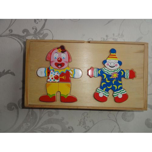 Puzzles Clown En Bois  33 Pièces