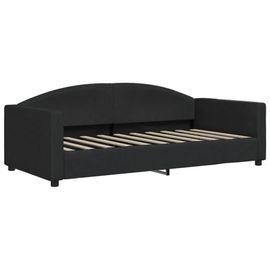 Prolenta Premium - Lit De Jour Avec Matelas Noir 90x190 Cm Tissu