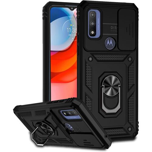 Coque Compatible Avec Motorola Moto G Pure, Etui Avec Cache Camera & Support A Bague 360 Armor Full Body Antichoc Anti-Chut Housse Tpu Silicone Bumper Cover,Noir