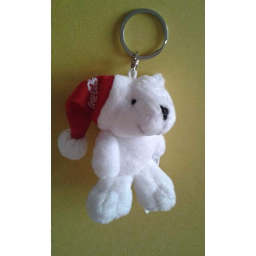 Porte-Clef Peluche Ours Polaire Blanc Coca-Cola 